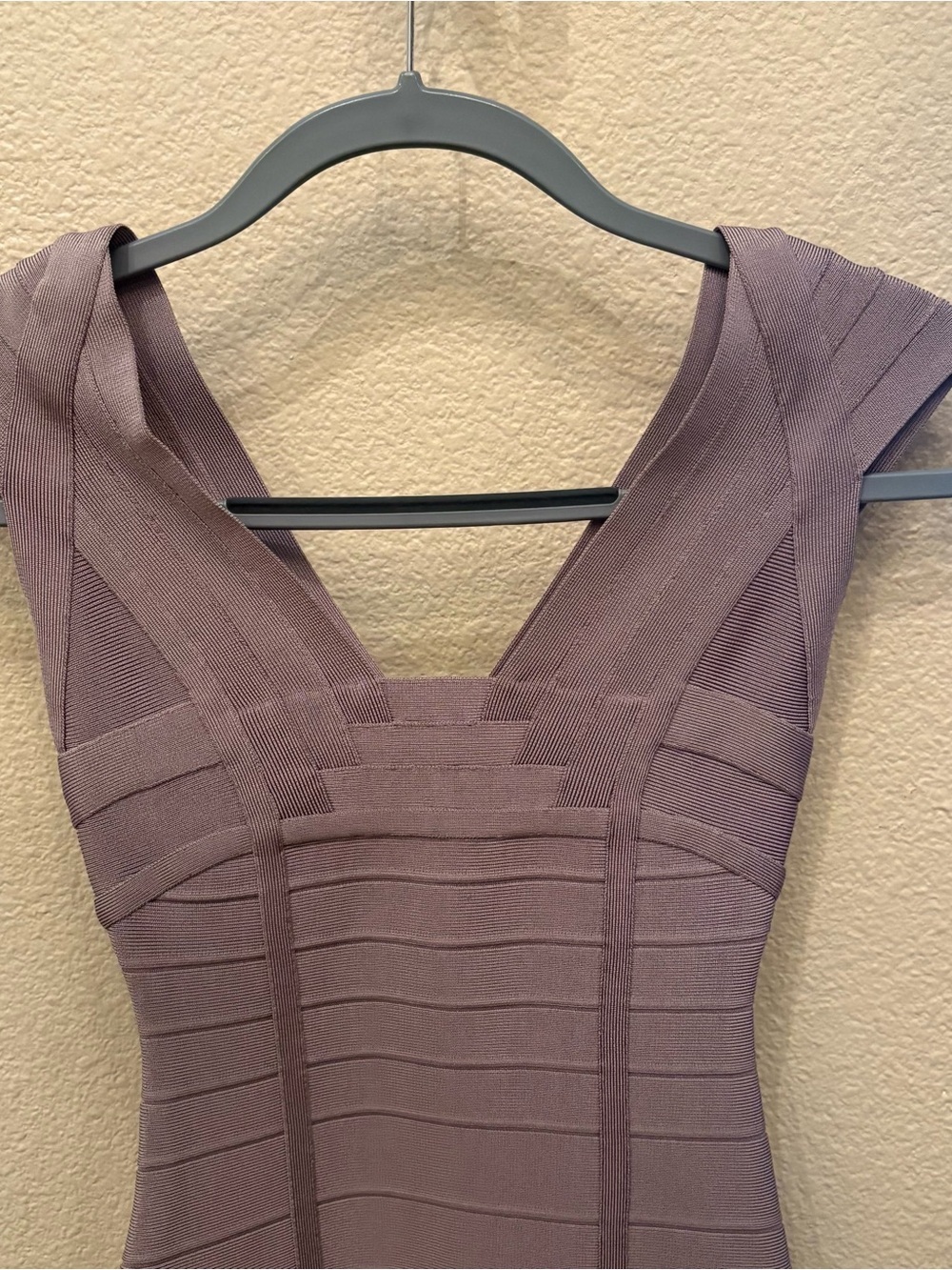 HERVE LEGER Women Gray Fitted Bandage Mini Dress Size XXS - Picture 2 of 8